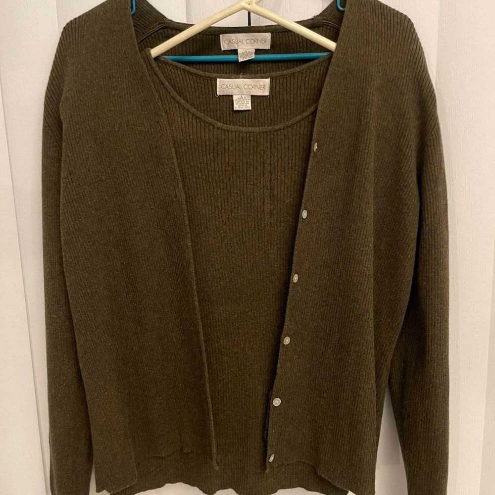 Vintage Casual Corner Green Sweater Set     L